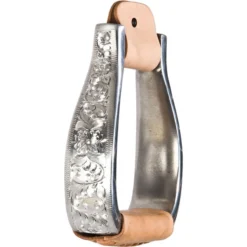 Schneiders® Engraved Aluminum Show Stirrups Leather