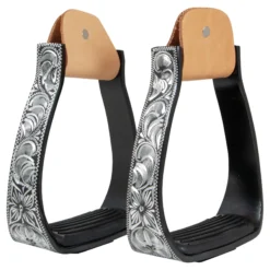Schneiders® Western Padded Stirrup With Silver Engraving